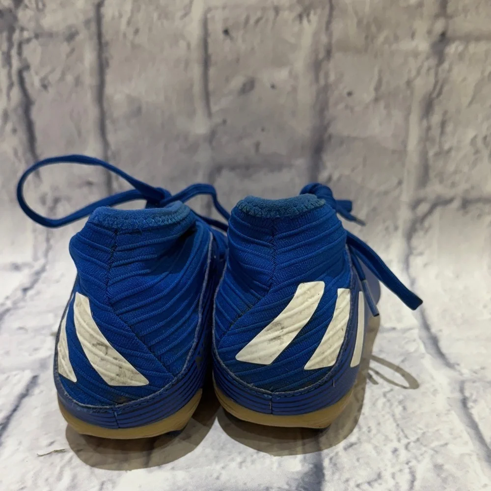 Blue Adidas Nemesis Cleats with White Accents